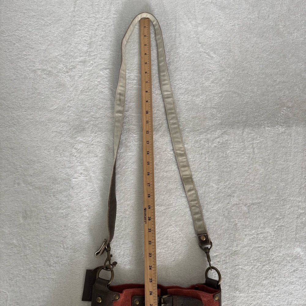 Genuine Leather & Suede Crossbody Messenger Bag, Unisex - Picture 11 of 11